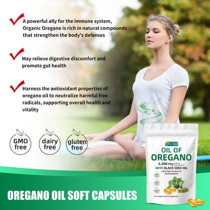 Softgel Capsules Oregano Oil Supplement for Immune Support